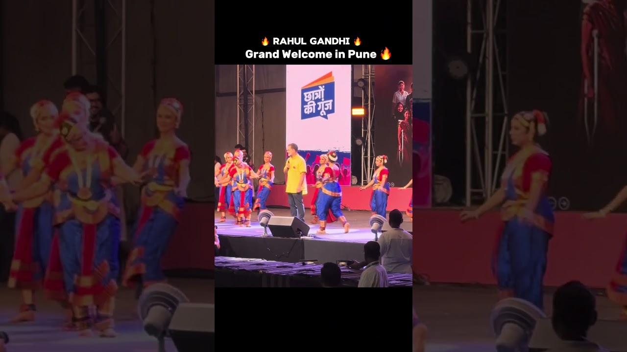 Pune Me Rahul Gandhi Ka Grand Welcome 🔥 | Energetic Cultural Dance Performance! #shorts