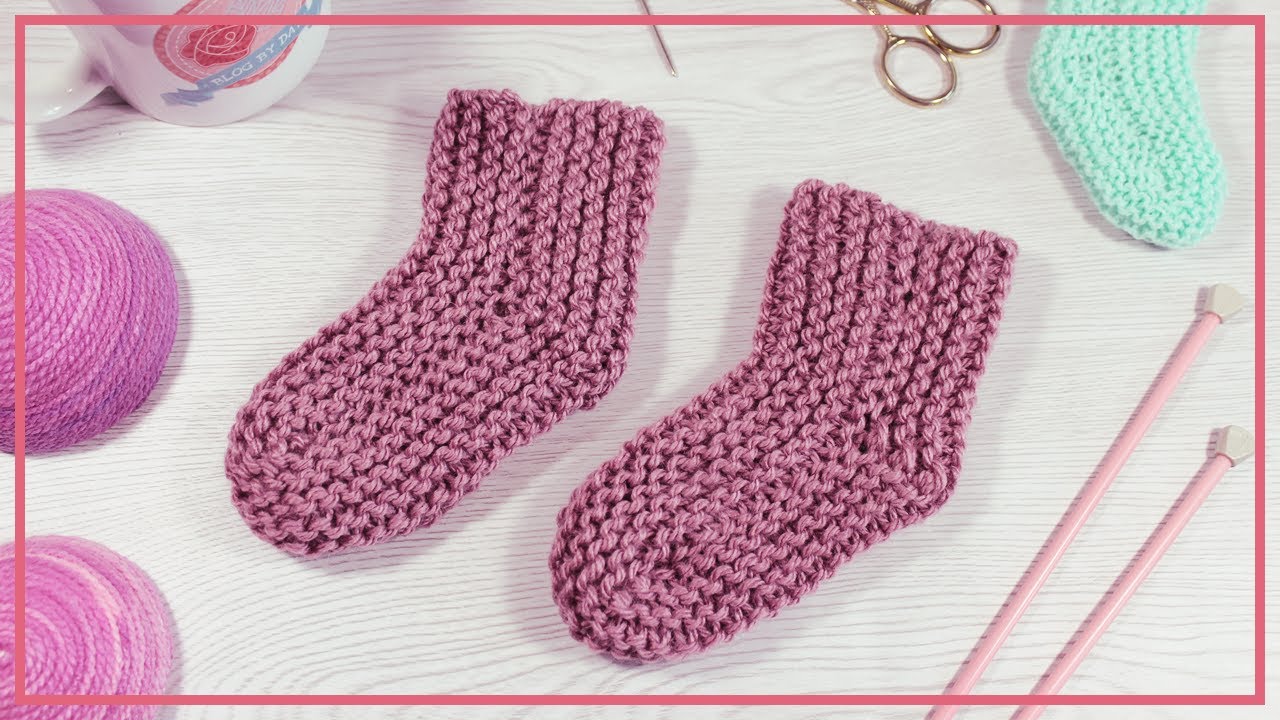 COMO TECER MEIAS DE BEBÊ EM TRICÔ 6-9 MESES SUPER FÁCIL #238