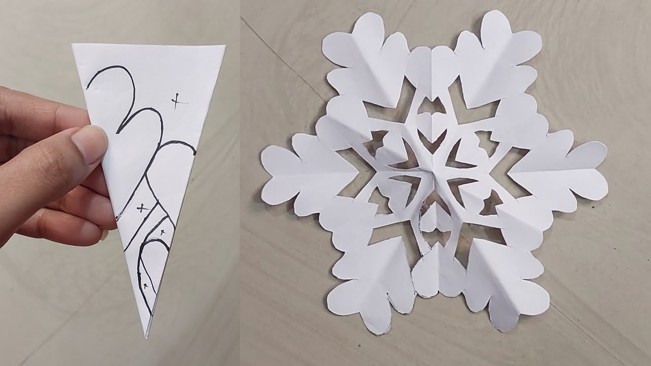How to make easy and beautiful snowflakes ❄️♥️ #papercraft #snowflakes #part 188