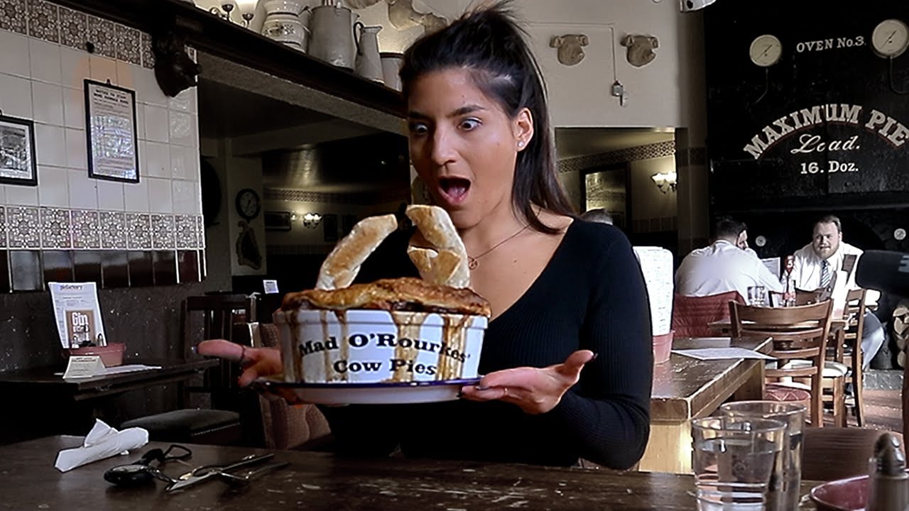 Girl Vs 4LB Desperate Dan Cow Pie Challenge!! | Mad O'Rourke's Pie Factory | #piechallenge