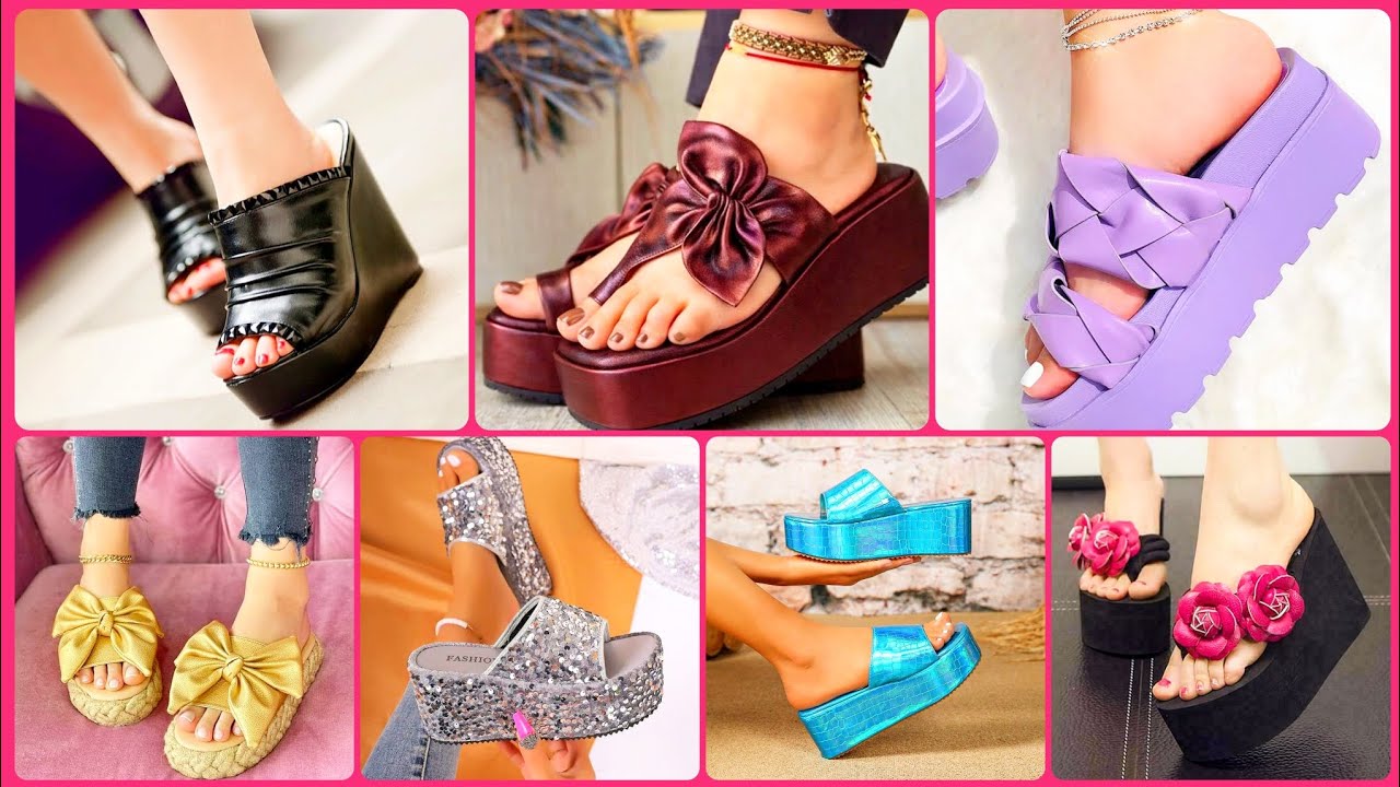 Top Trending Platform Wedge Sandals | Fancy Floral, Glitter & Statement Heel Slippers for Girls