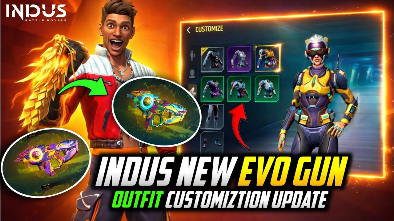 INDUS EVO GUN IS HERE 😍🔥| OUTFIT CUSTOMIZE UPDATE | INDUS BRX NEW UPDATE | EVO-X GUN IN INDUS BRX 