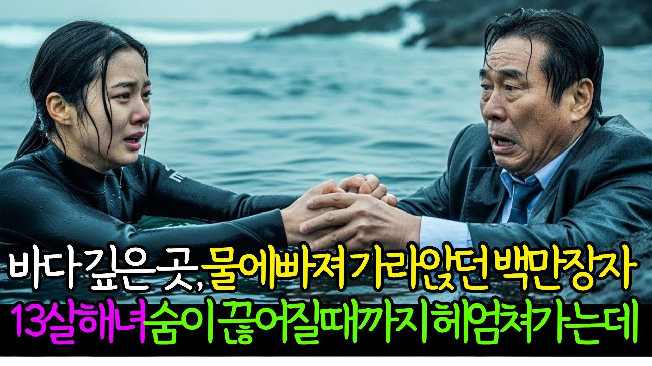 바다깊은 곳, 물에빠져 가라앉던 백만장자, 13살 해녀가 숨이끊어질때까지 헤엄쳐구하러가는데 ㅣ백만장자스토리 | 감동사연ㅣ사연라디오 | 인생사연