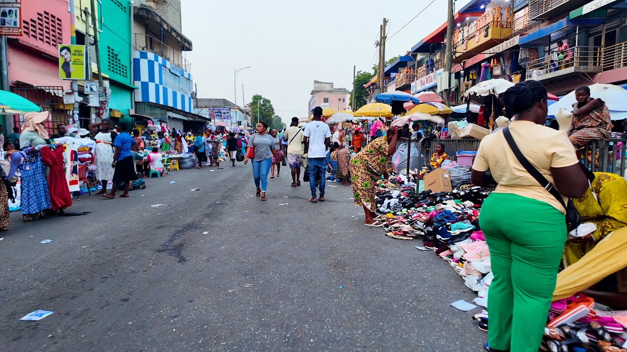 BIGGEST OPEN AFRICAN STREET MARKET HOLIDAYS GHANA ACCRA MAKOLA