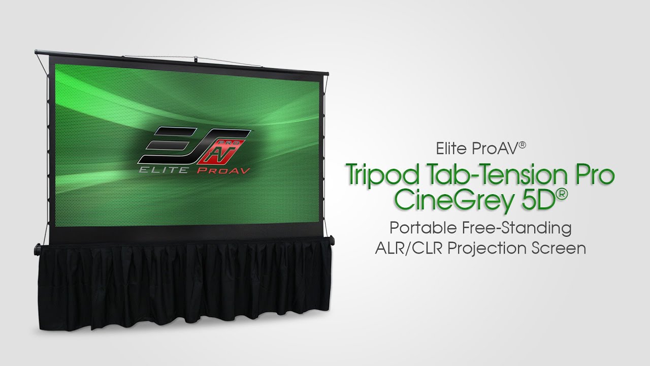 Elite ProAV&reg; Tripod Tab-Tension Pro CineGrey 5D&reg; - Portable Free-Standing ALR/CLR&reg; Projection Screen