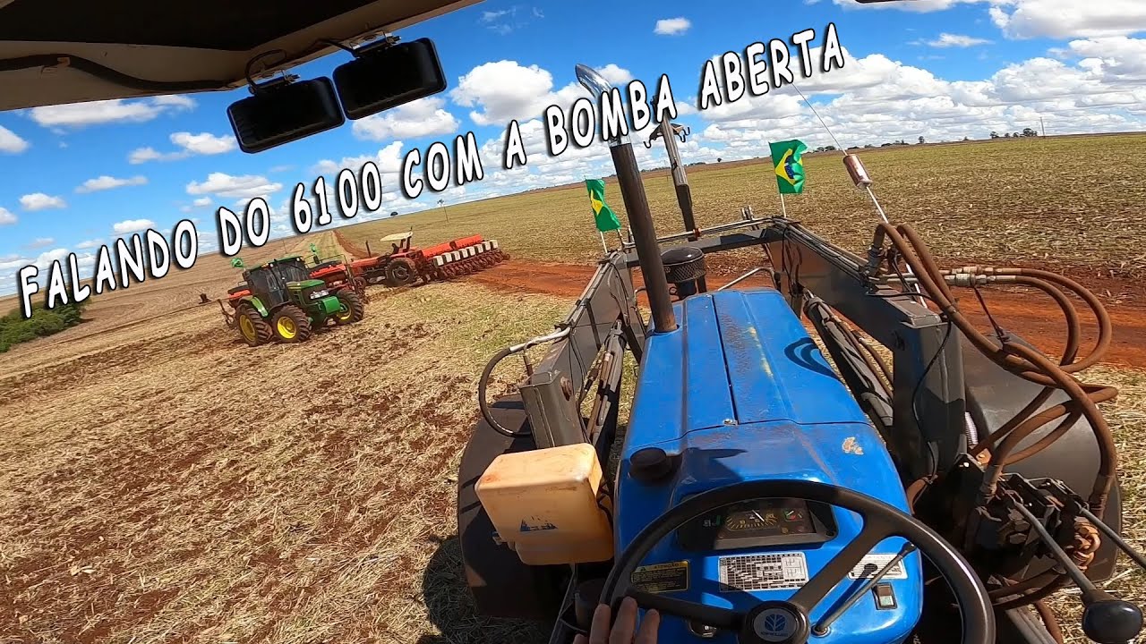 New Holland 7630 vai no 12  junto  com  MF 296  e  JD 6100j  