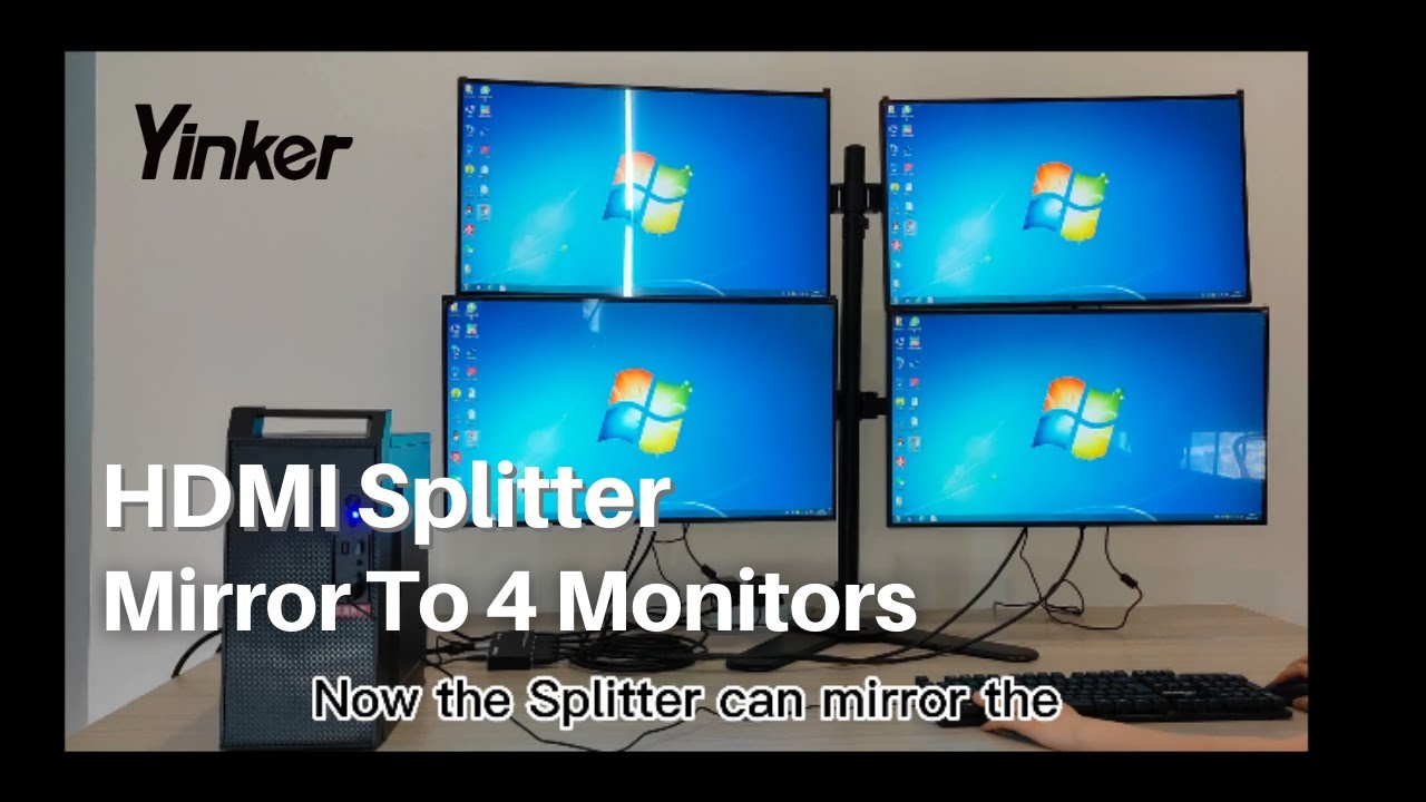 How to setup Multiple Displays by 4 Port HDMI Splitter?