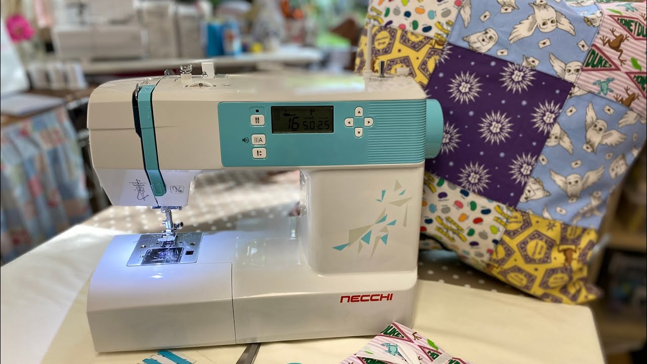 For Beginners: Make a Button Up Patchwork Cushion Sewing Machine |  Necchi NM2000 Aldi  