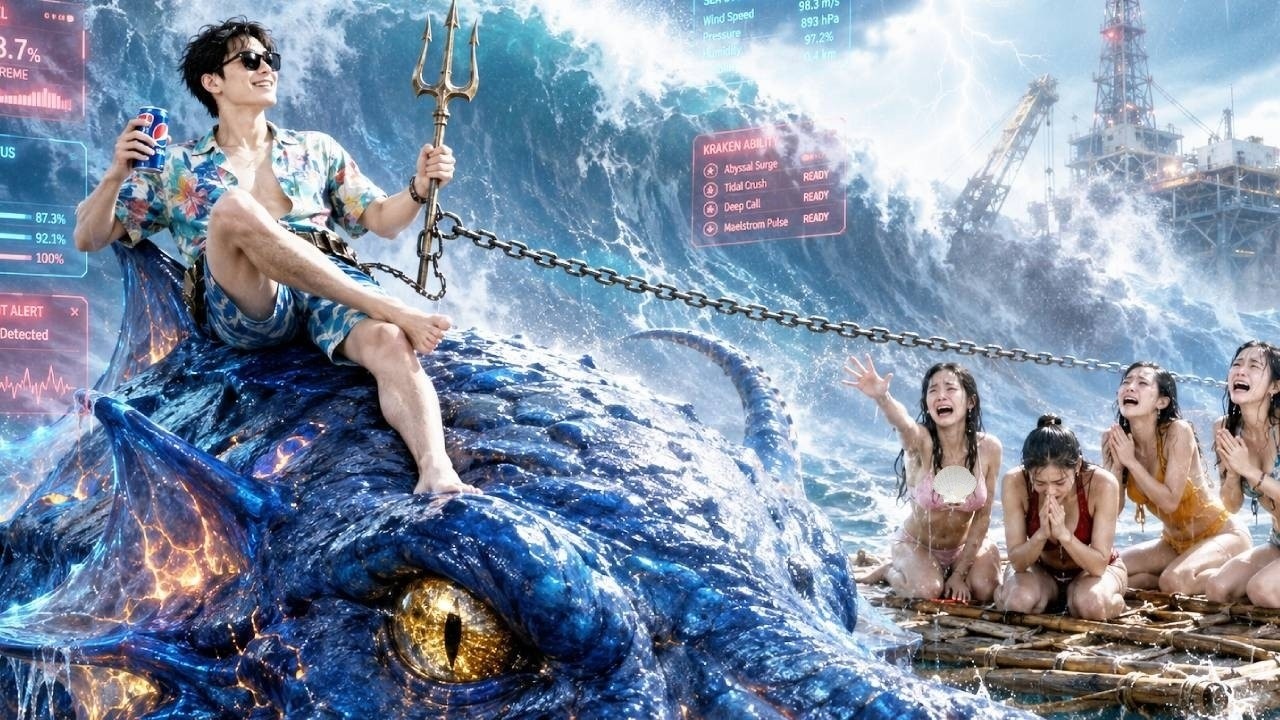 Apocalypse tsunami ! Il dompte des monstres marins SSS, devient Roi des mers, et elles supplient!