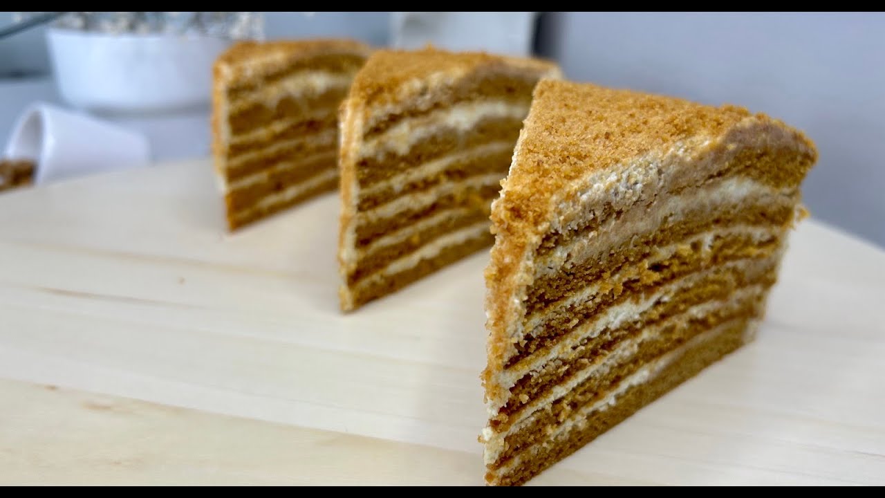 Quick Honey Cake (Medovik)  Made With Only One Cake Layer