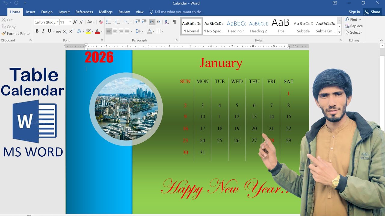Complete 2026 Calendar Design Tutorial in MS Word | Calendar Design in MS Word