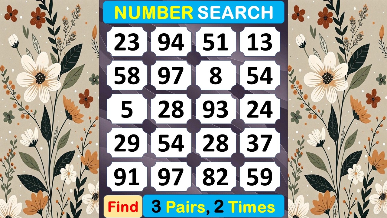 Number Search: Cool Your Brain with Finding Numbers #braingame #memory #mindset #puzzle #quiz  -#438
