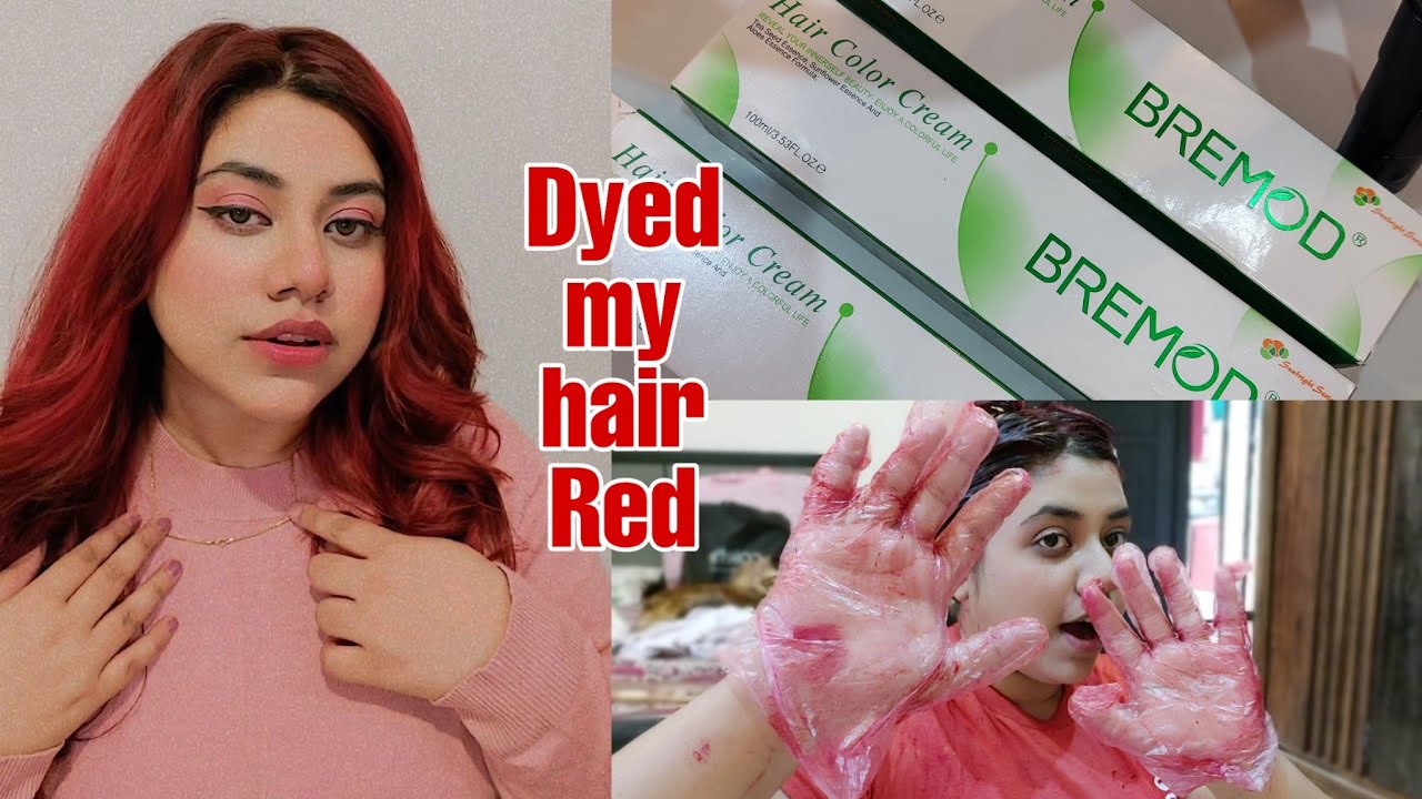 Red Hair ❤️ | Bremod hair dye at home | bremod 0.66 shade