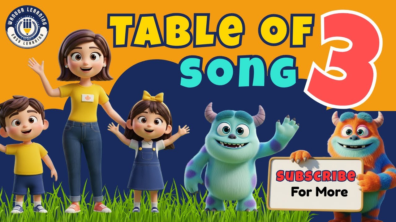 Table of 3 Song | Learn 3 Times Table with Music & Animation | Wanoor Learning