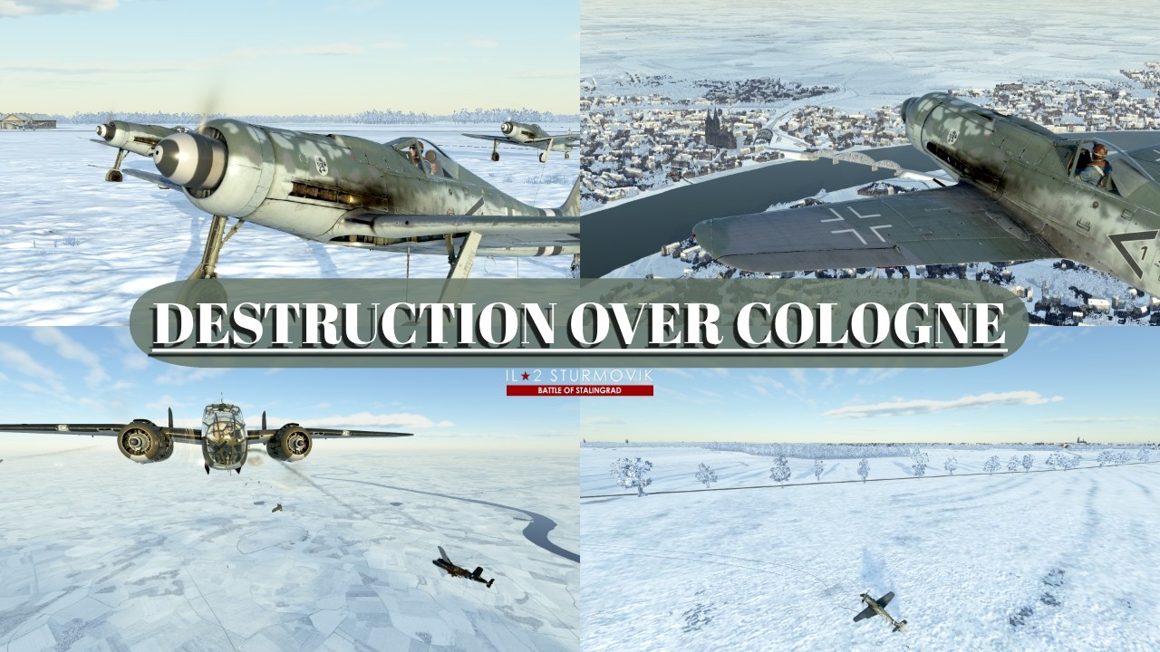 FW-190 Bomber Intercept Over Cologne Winter 1944 | IL-2 Sturmovik
