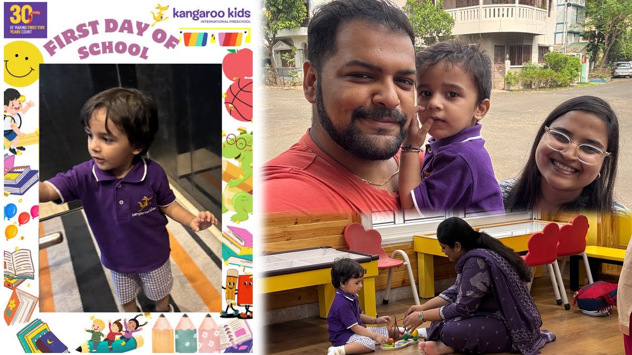 Adu's First Day at Pre School | Kangaroo Kids International Pre-School