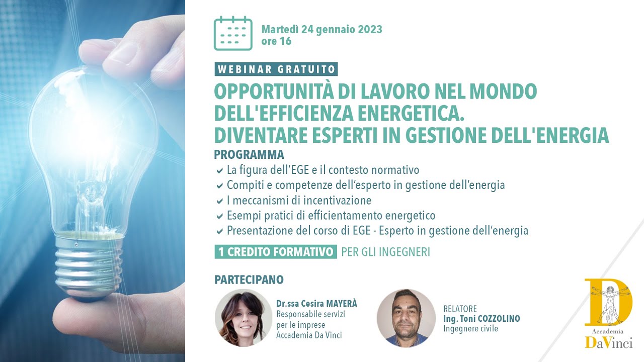 WEBINAR EGE - Esperto in Gestione dell'Energia