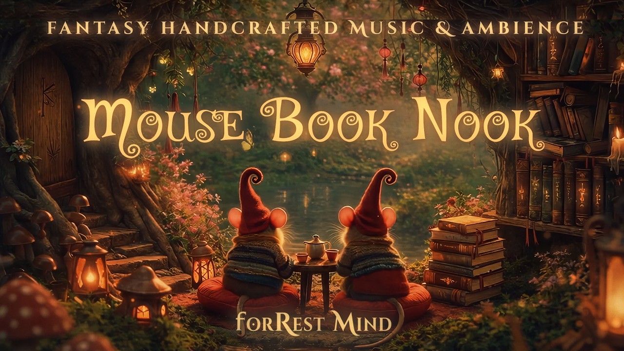 Mouse Book Nook &bull; Cozy Reading Ambience & Soft Fantasy Music &bull; Forest Sounds