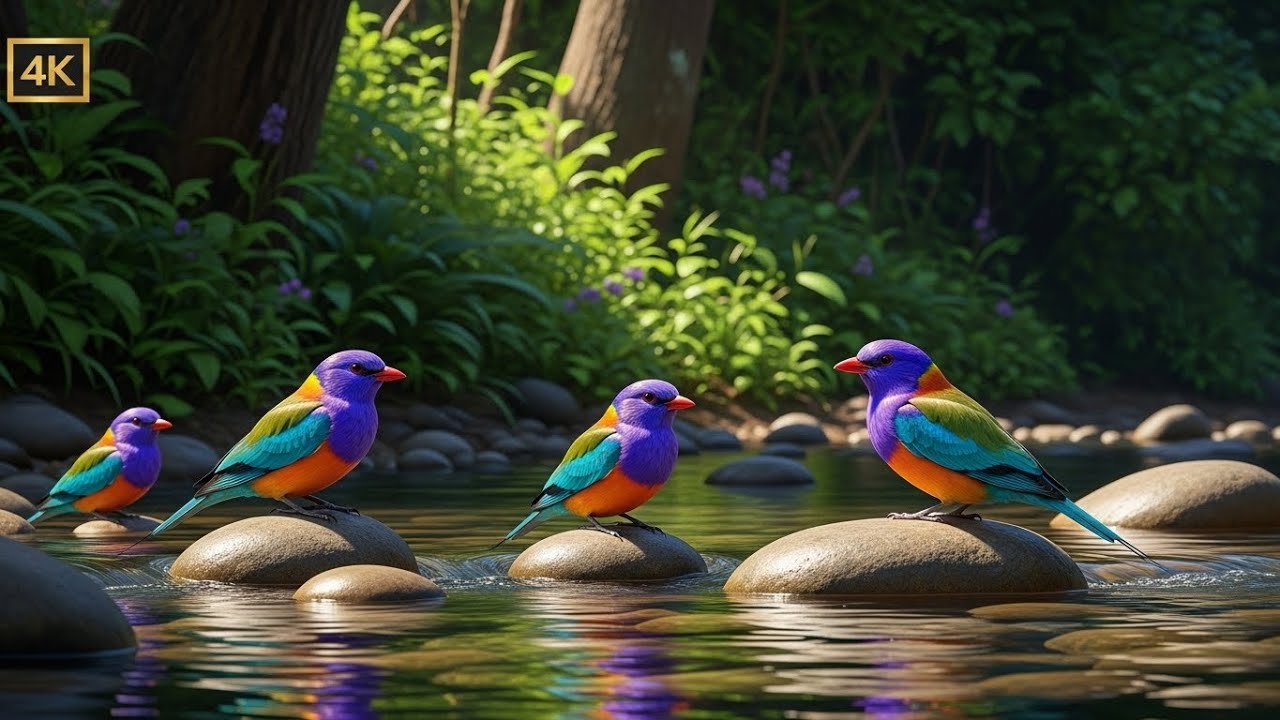 Healing Piano Music with Birdsong and River Flow for Deep Relaxation and Study Time