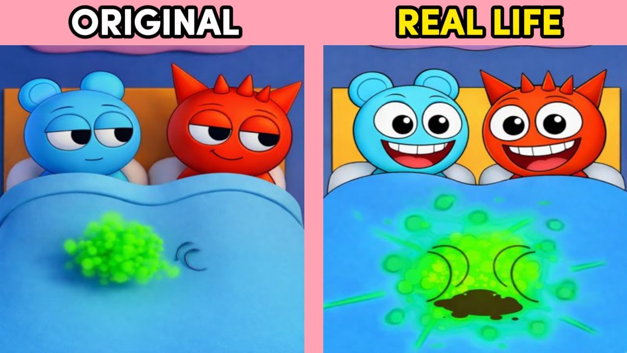 TikToks of Incredibox Sprunki: Who farts harder 💨 Sky and Raddy 💨| Original vs Plush Toys 