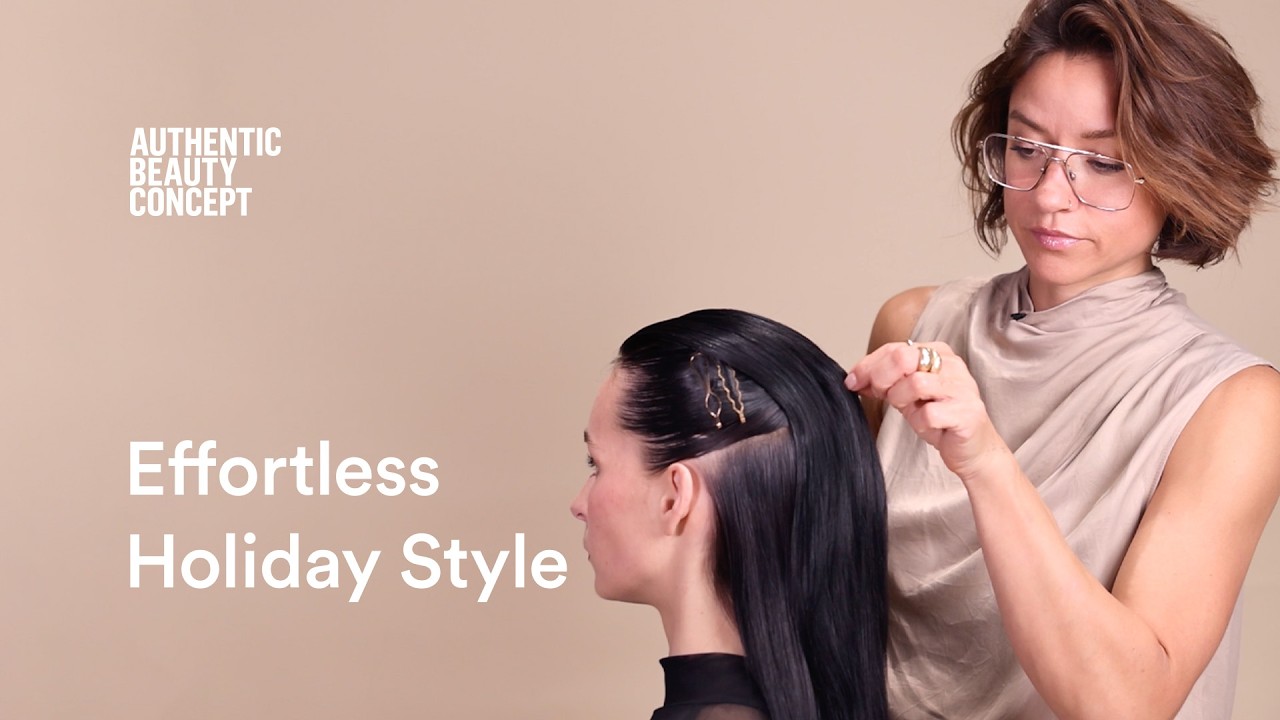 Holiday Hairstyle Tutorial | Glossy Hair with Gold Hair Clips