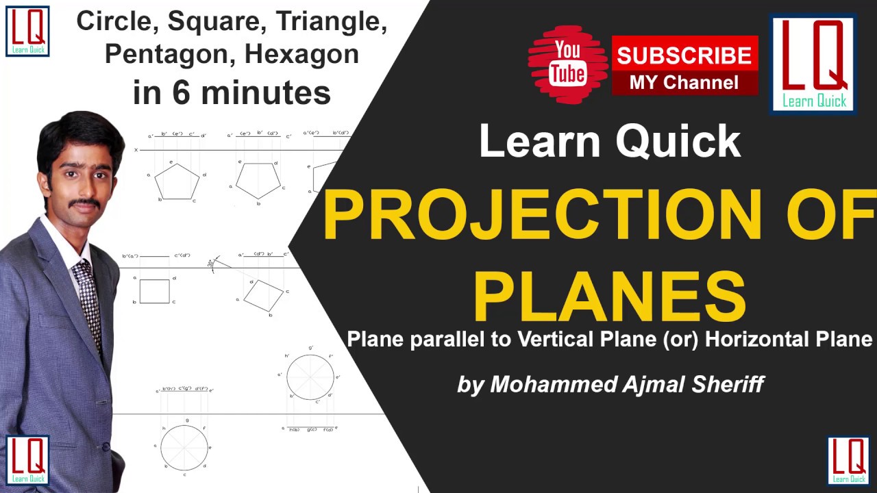 Projection of Planes | Basics | Engineering Drawing | Tutorial | Learn Quick | By Sheriff