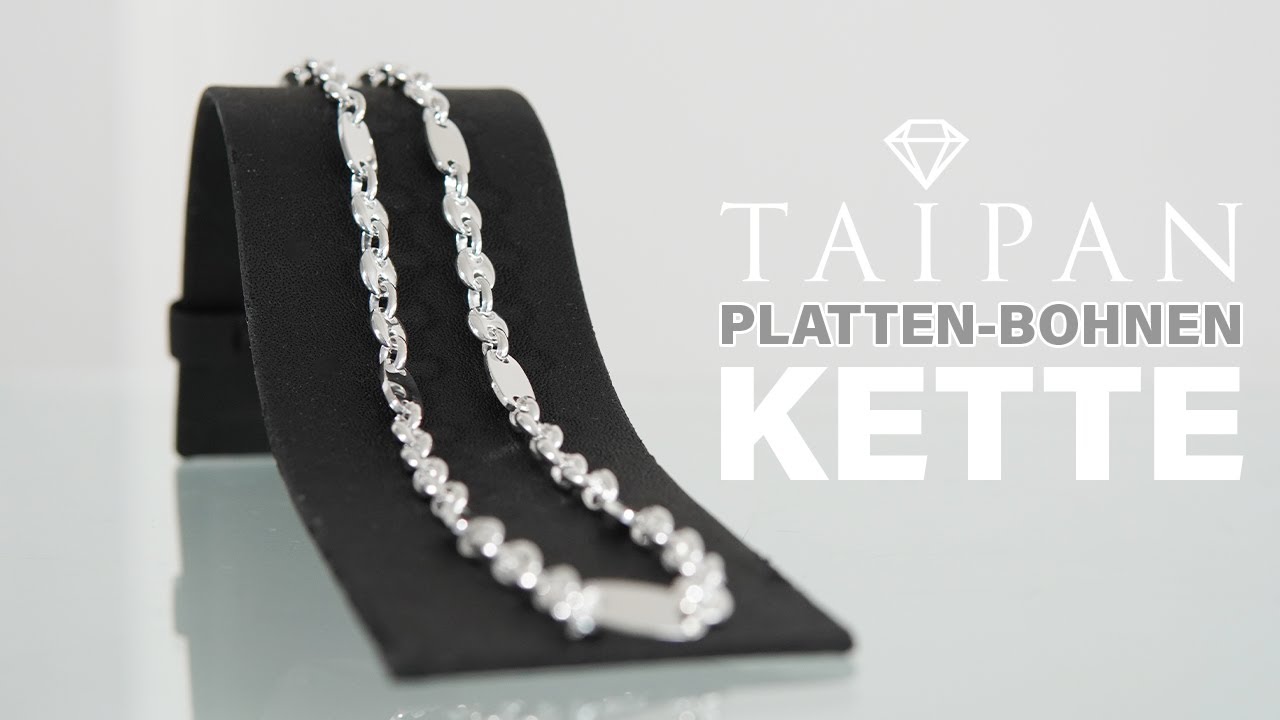 Taipan Platten/Bohnenkette 6,5mm breit 62/72cm lang 925 Sterling Silber
