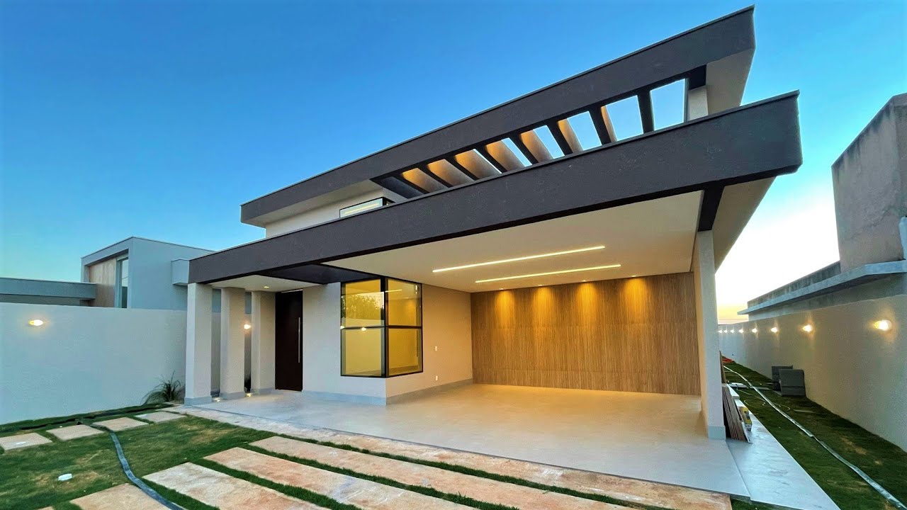 Casa TÉRREA 3 SUÍTES Área Gourmet c/ PISCINA, ARQUITETURA MODERNA, Condomínio em Sobradinho/DF