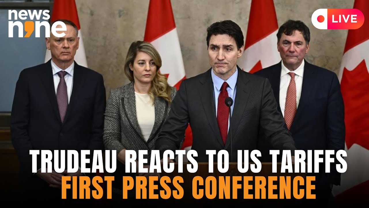 Canadian PM Justin Trudeau&rsquo;s 1st Press Conference After US Tariffs Imposed by Trump | News9