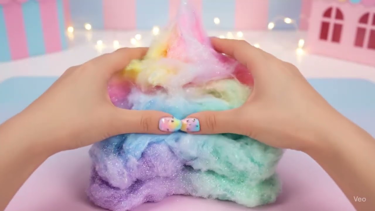 솜사탕 슬라임🌈 Cotton candy slime 💕