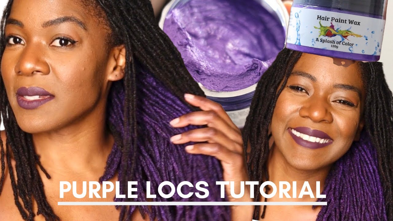 TEMPORARY PURPLE LOCS TUTORIAL | HAIR PAINT WAX REVIEW | HAIR PAINT WAX ON LOCS