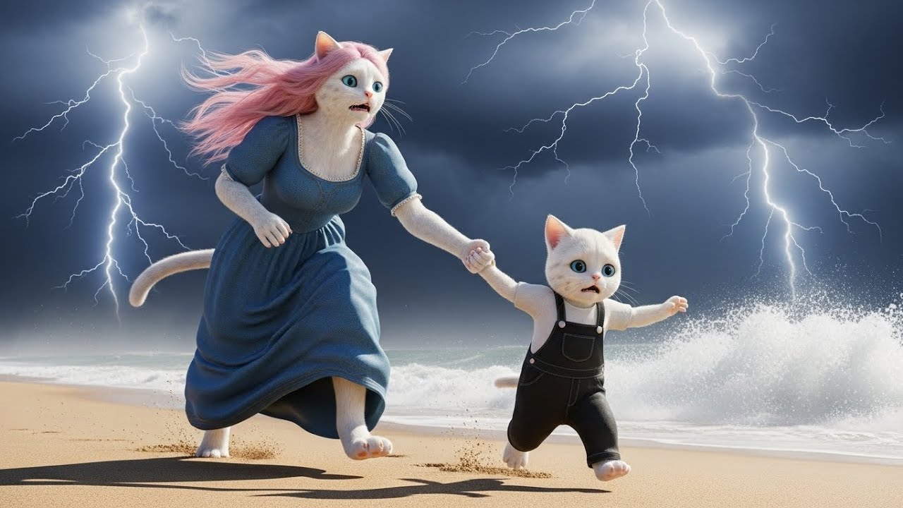 The Journey of Love & Strength: White Papa Cat, Mama Cat & Baby Cat’s Tale