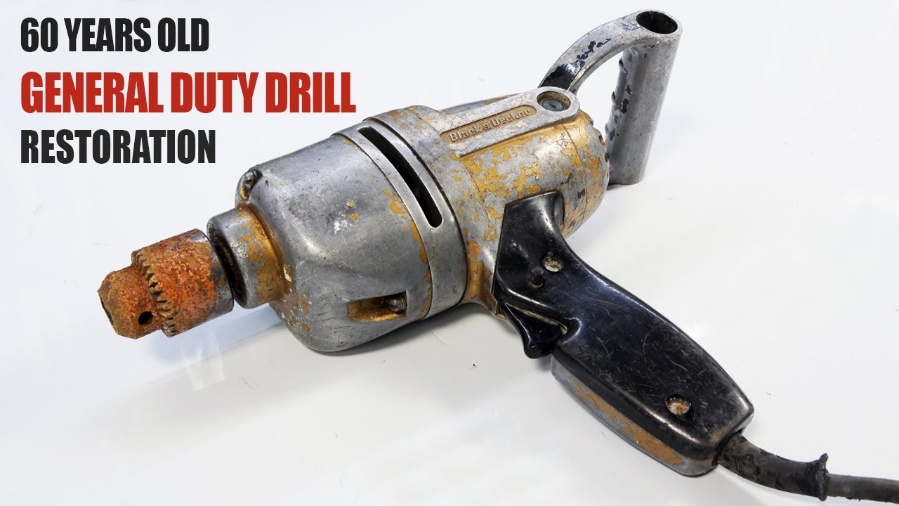Реставрация старой британской дрели | Винтажная золотая серия Black & Decker, 1/2 дюйма