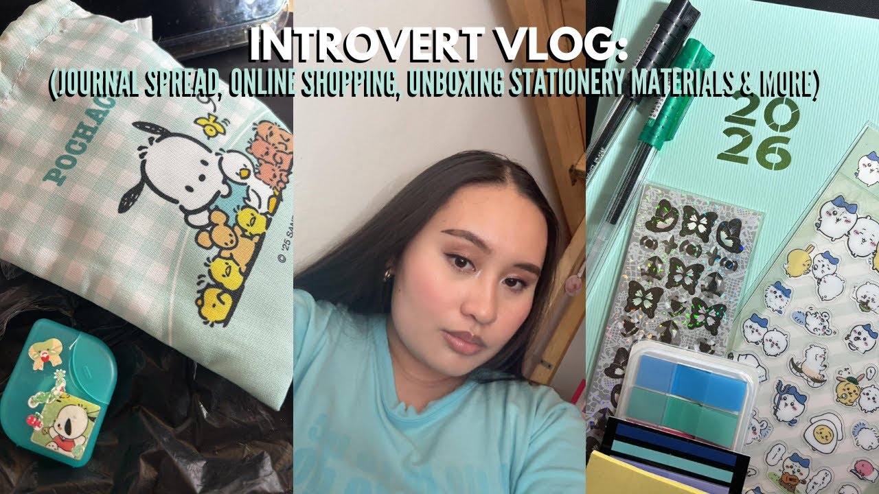 INTROVERT VLOG ִ ۫ ⭒: JOURNAL SPREAD, ONLINE SHOPPING, UNBOXING STATIONERY MATERIALS & MORE