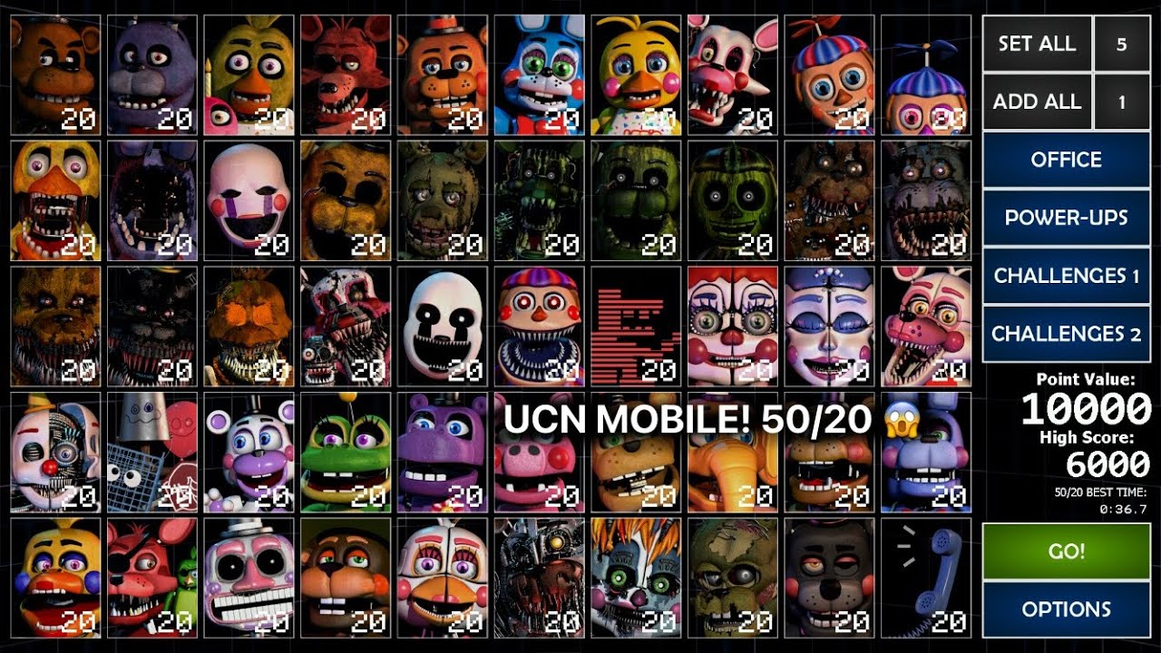TENTANDO PASSAR DA 50/20 NO MOBILE! | Ultimate Custom Night