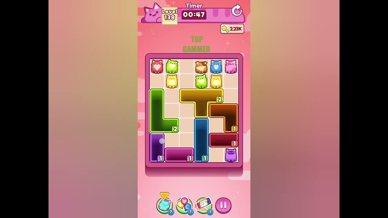 Drop the Cat! level 138 gameplay walkthrough solution