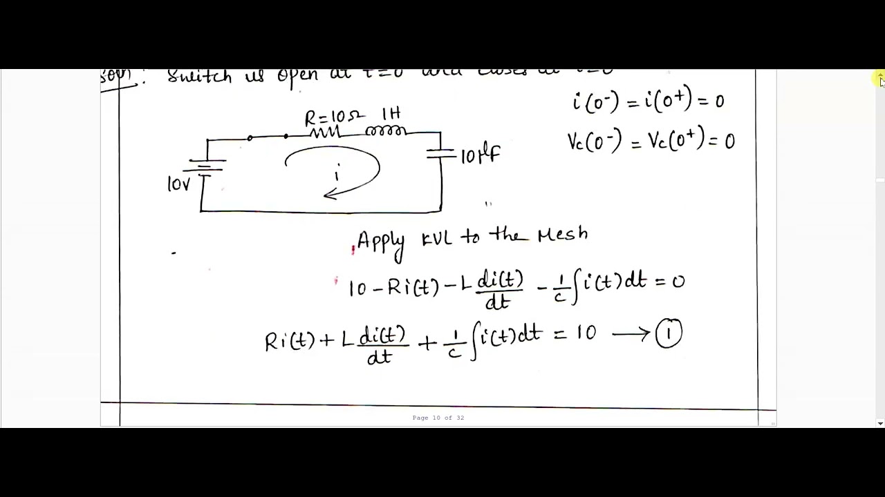 #BEC304 Найдите i, di/dt и d2i/dt2 в момент времени t=0+ - САМАЯ ВАЖНАЯ ЗАДАЧА - 8 баллов