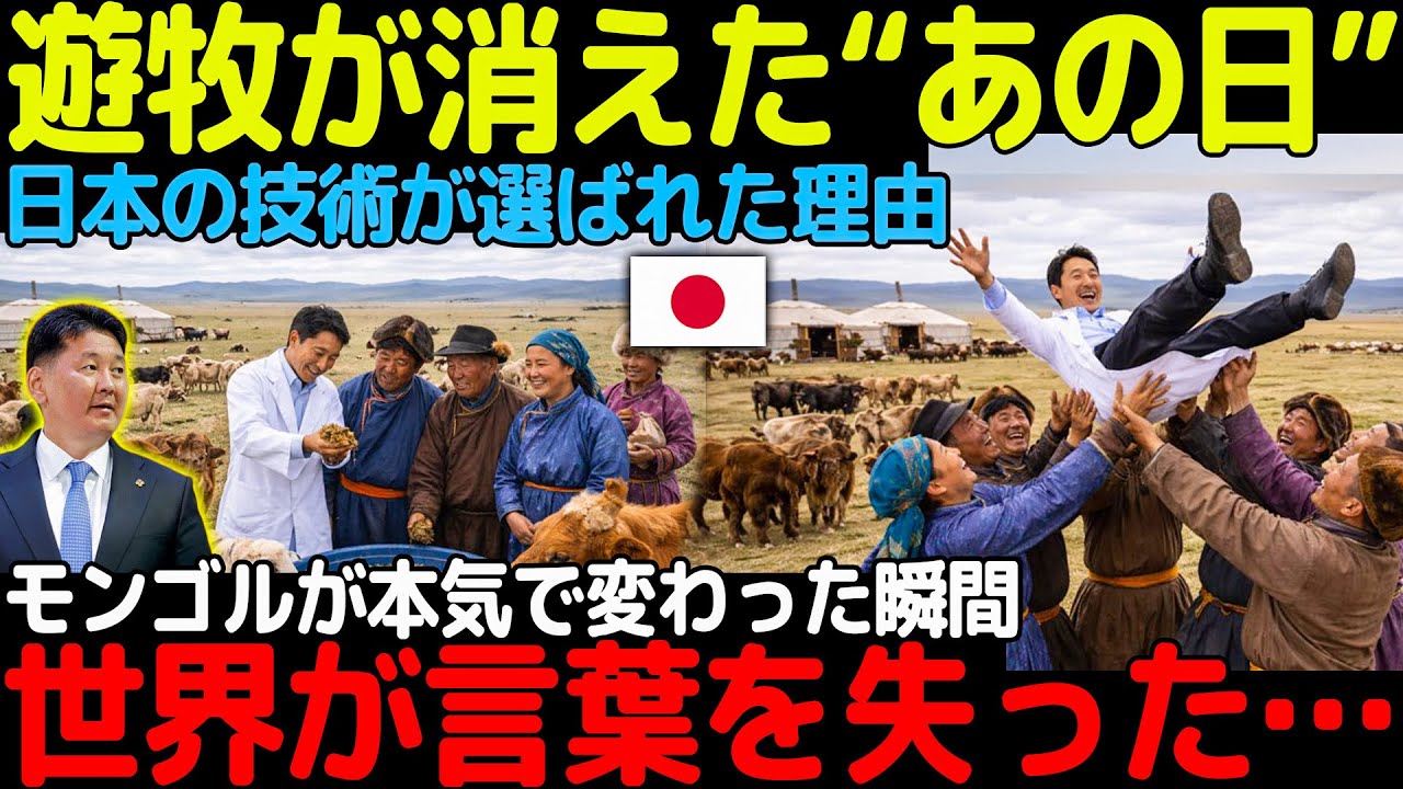 【海外の反応】「モンゴル×日本が事実上“融合”!?」遊牧を捨てさせた日本技術――定住化に成功した瞬間、世界が震えた“次の超大国”が目の前に現れた衝撃