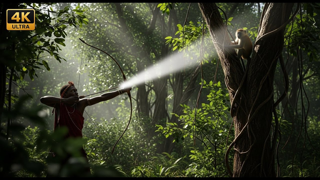 Hadzabe Monkey Hunters: Ancient Bush Skills & Wild Feast for Survival