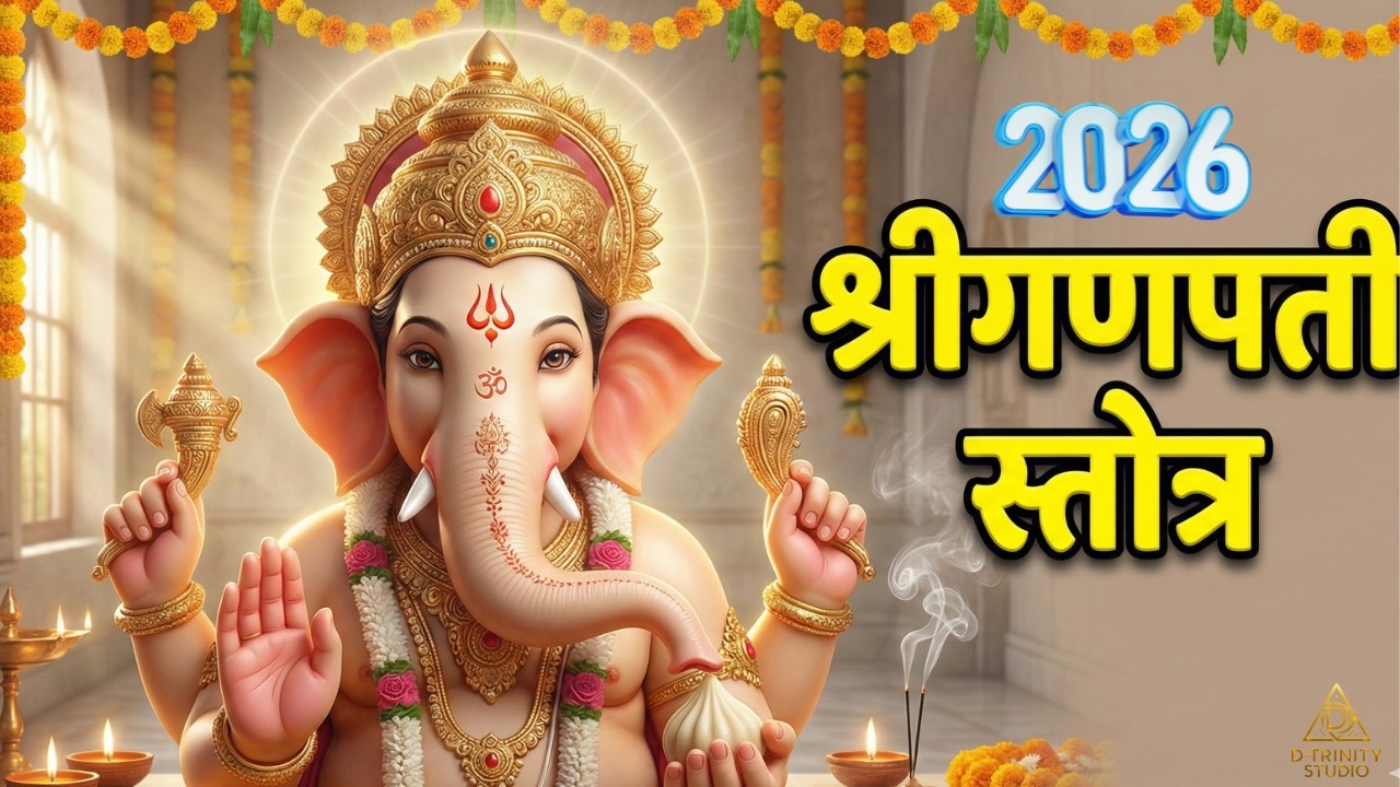 श्रीगणपती स्तोत्र मंगल आराधना  Marathi Ganpati Stotra 2026  Mangal Aarti  D Trinity Studio