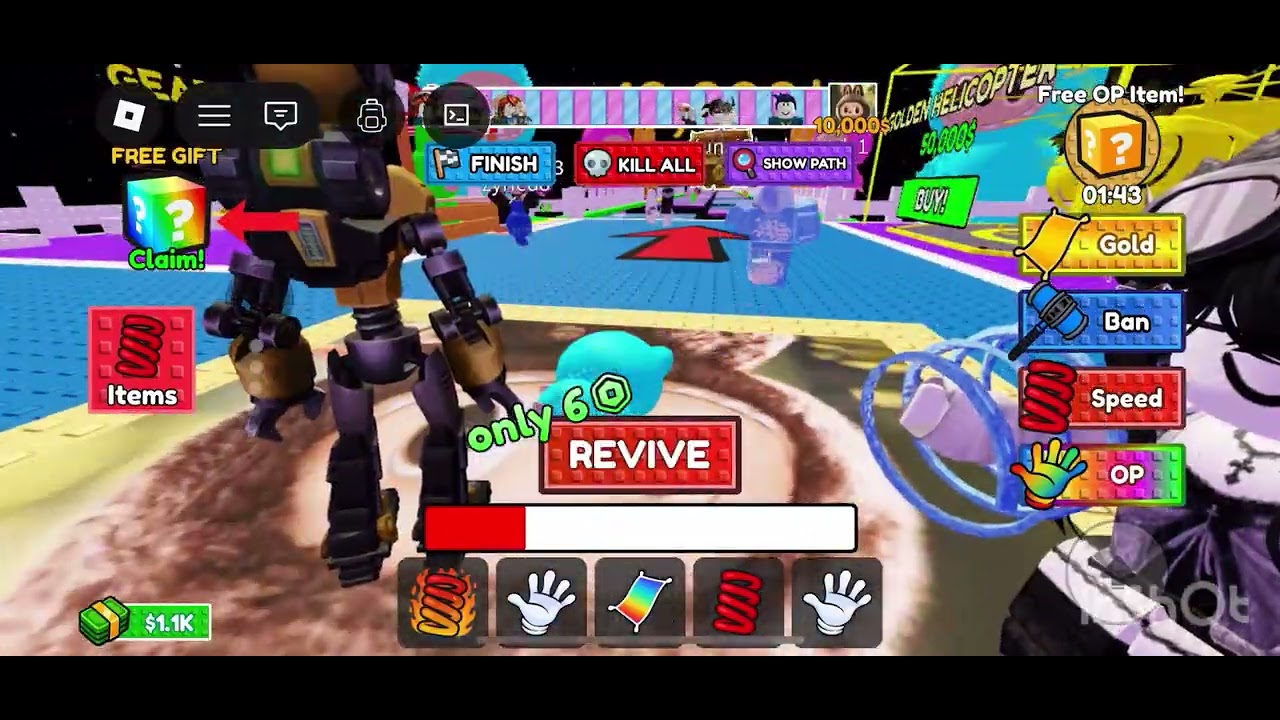 روبلكس مرحلة Bubu Glass Bridge