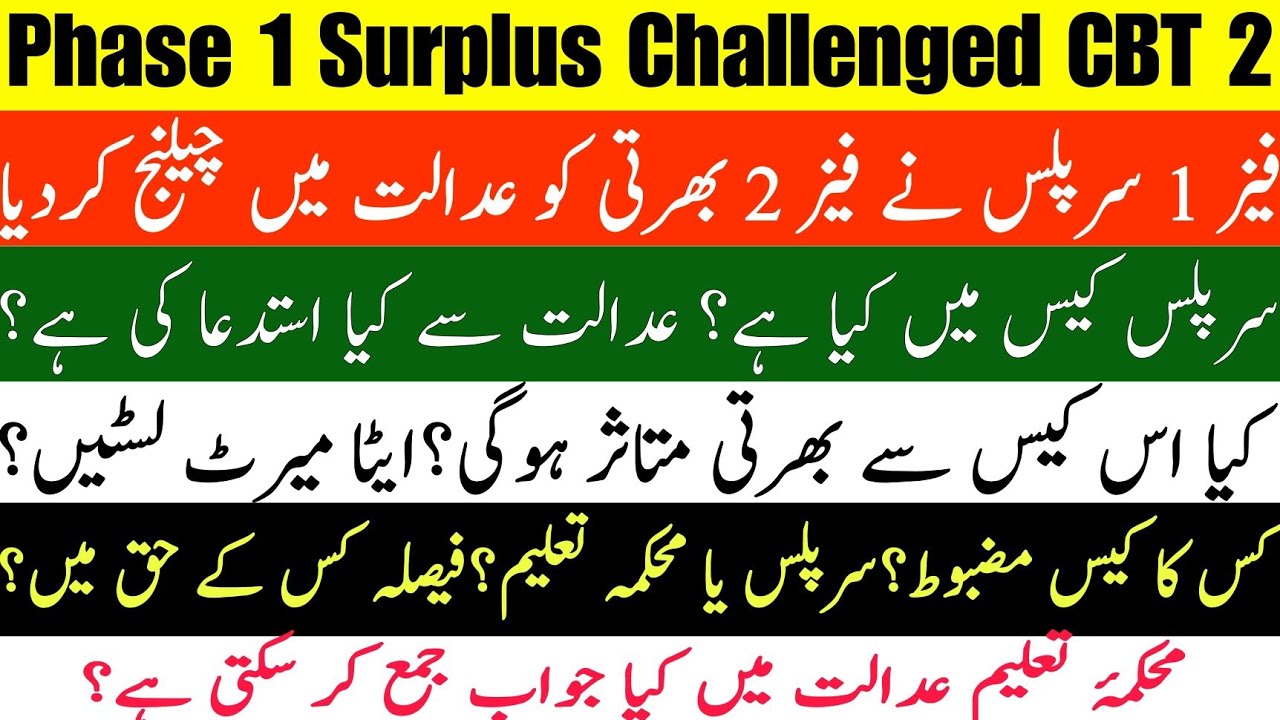 CBT Phase 1 Surplus Case Updates|| Phase 1 Candidates Challenged CBT 2 Process in Court || 