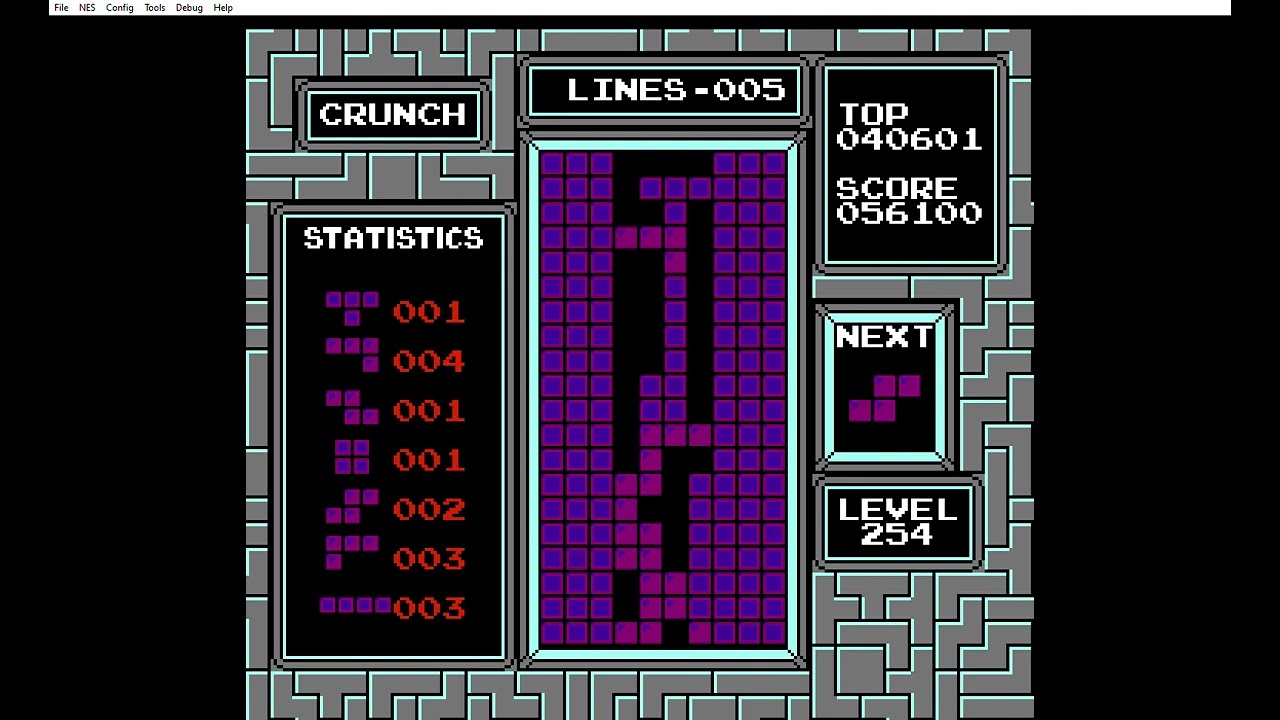 Level 254 Rebirth (Crunch Mode w/ Super Killscreen!) #crunch #tetris #rebirth #level254