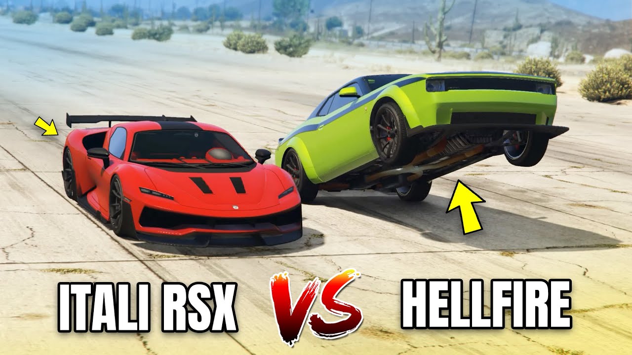 GTA 5 ONLINE - ITALI RSX VS GAUNTLET HELLFIRE (WHICH IS FASTEST?)