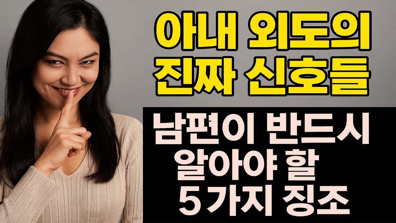 아내 외도의 진짜 신호들 &ndash; 남편이 반드시 알아야 할 5가지 징조