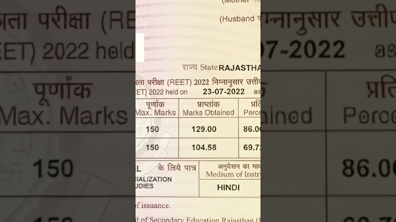 REET 2022 RESULT #reet #reetexam
