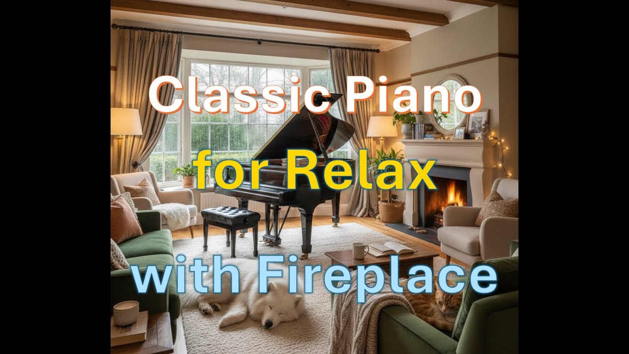 Soft Piano & Beautiful Classical Melodies for relax and stress relief with fireplace sound