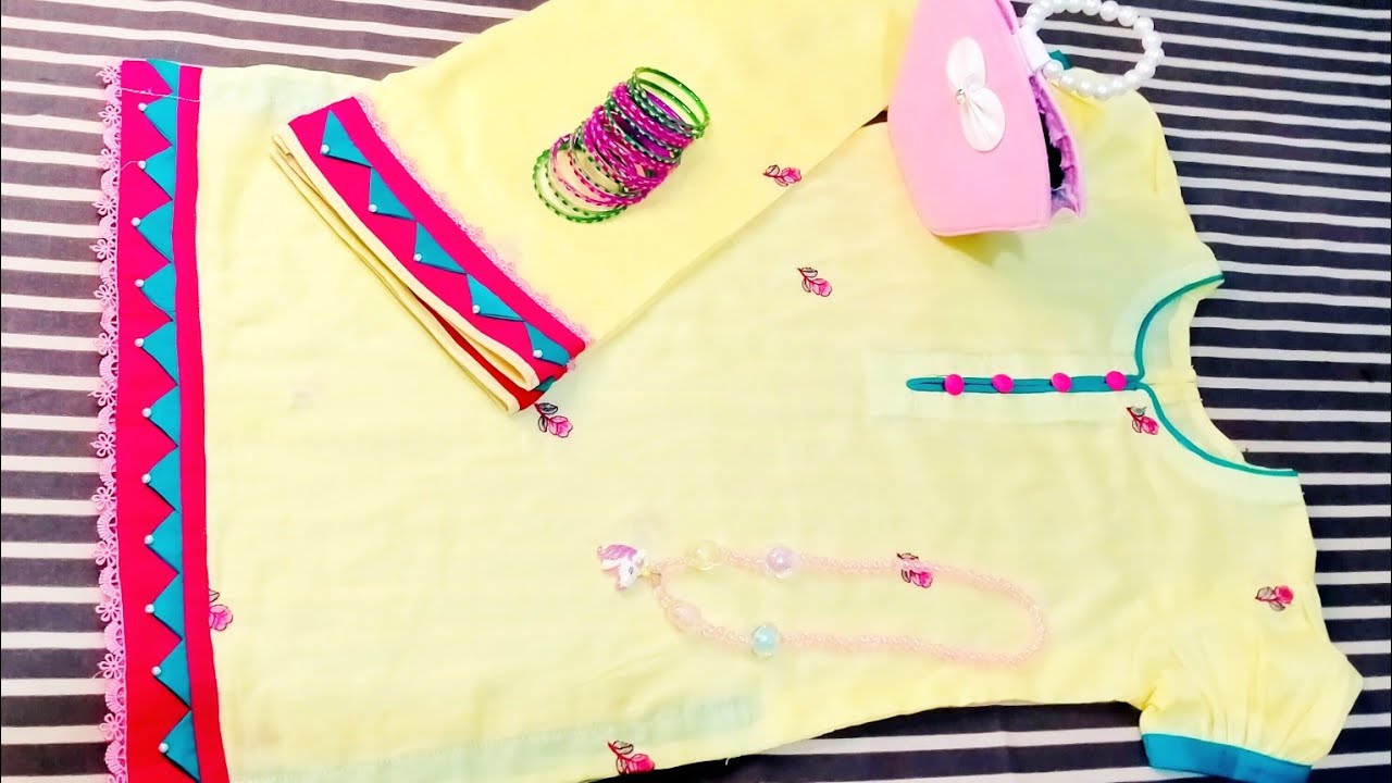 Pintucks and Samosa Lace Stylish design | قمیض کے دامن اور ٹراؤزر کا خوبصورت ڈیزائن | Stitch & Stir