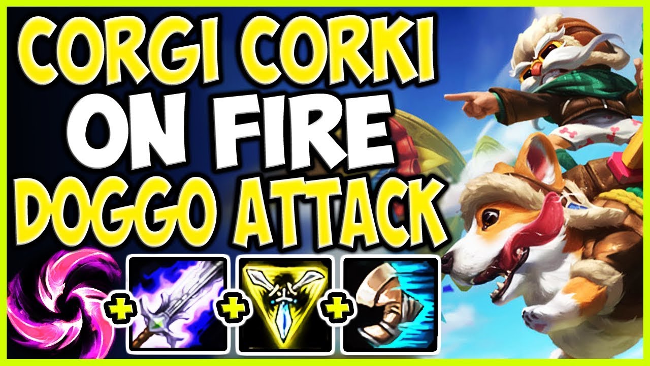 TOP LANE CORGI CORKI NEW SKIN ON FIRE! DANGEROUS DOGGO ATTACKS! TOP Corki vs Urgot S9 PBE Gameplay