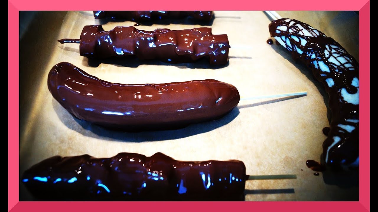 Schokobanane selber machen mit Kuvertüre ganz einfach ♥ Schokofrüchte Schokoerdbeeren
